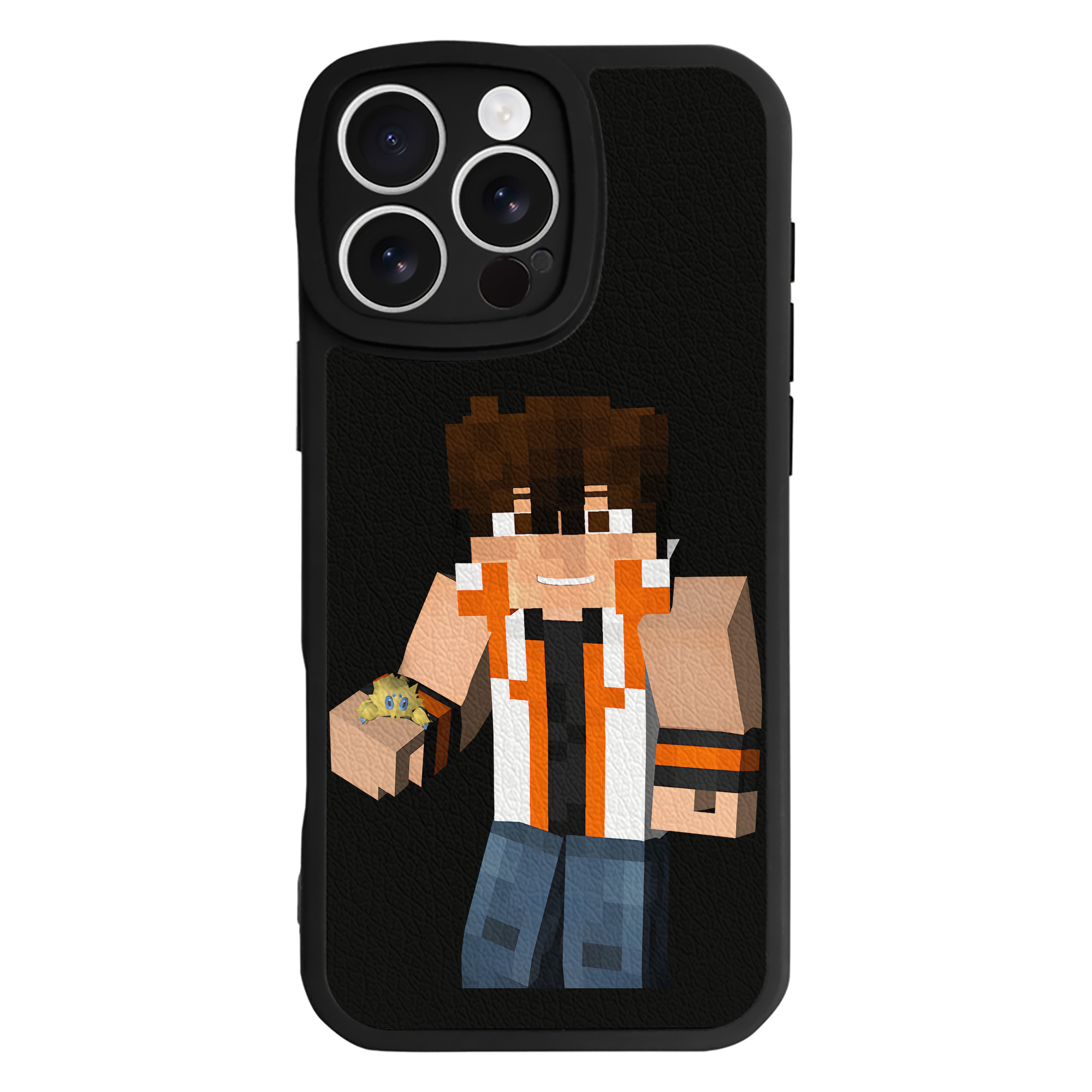 （画像用） マインクラフト ブロックの世界 Minecraft MC Block world 【iPhone 16シリーズ対応】シリコンスマホケース（レザー調） 材質：シリコン